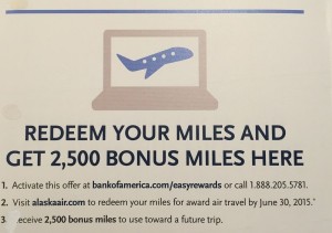 Targeted Alaska Airlines 2500 Mile Rebate Offer