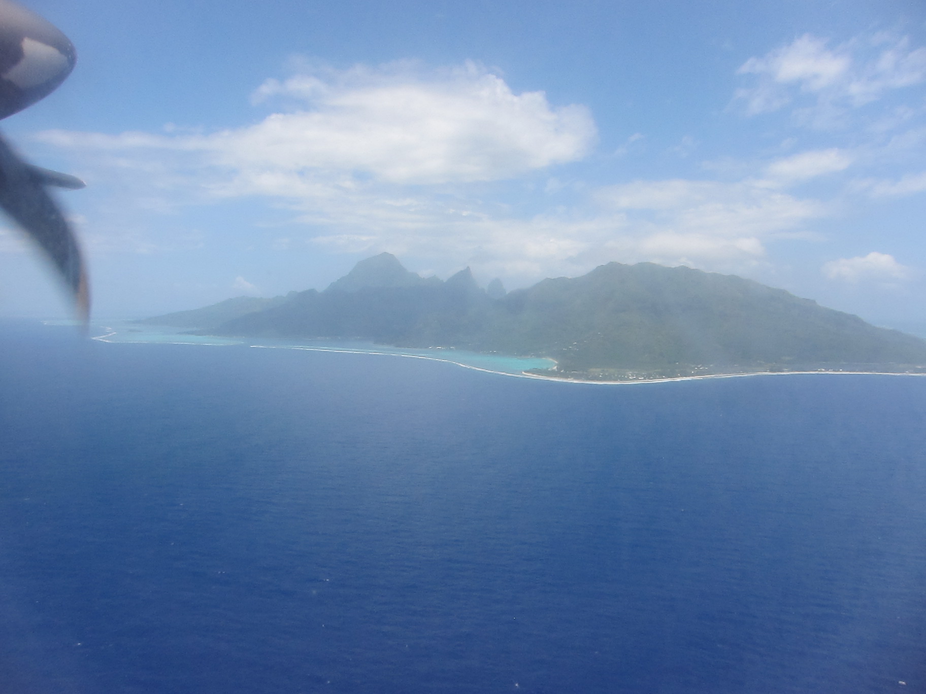 Air Tahiti's inter-island flights are no frills but the views sure are nice