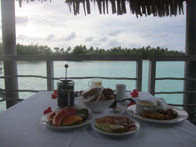Breakfast served on our deck