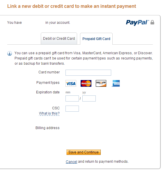 paypal prepaid