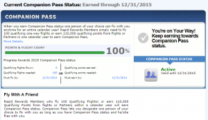 Southwest Companion Pass achieved!
