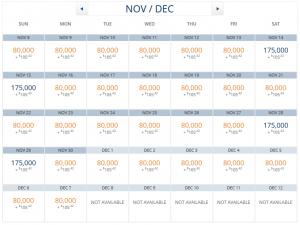 A few more dates are booked up on the SYD-LAX routes - those that show 175K for the Delta flight instead.