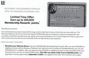 amex platinum 150k