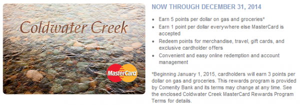 coldwater creek mastercard