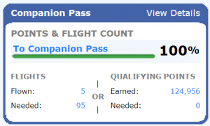 Mission Accomplished, Companion Pass is mine!