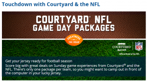 Marriott Rewards' Flash Perk deal for 21 August 14 - NFL Game Day Packages