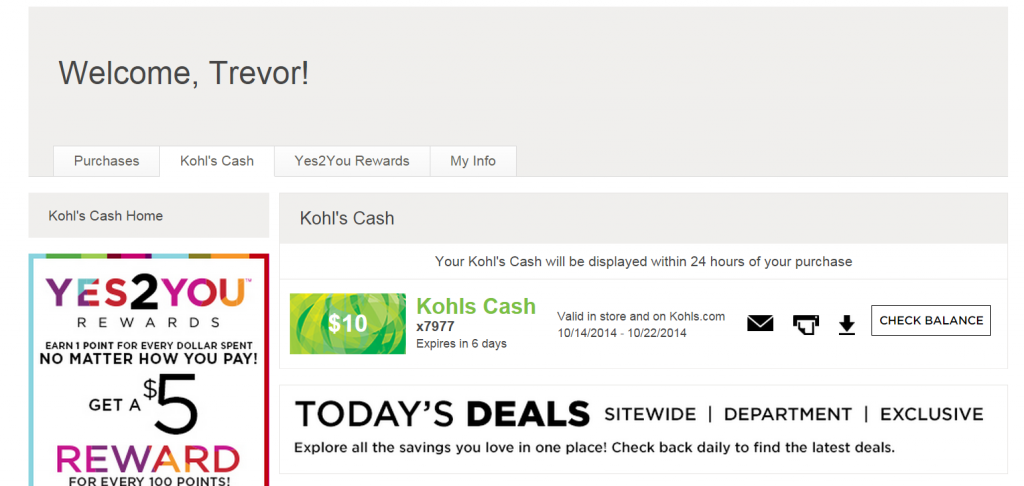 Kohl's My Account â€“ Kohl's Cash and Yes2You Rewards â€“ Tagging ...