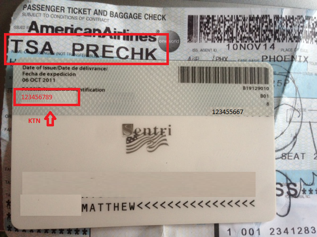 TSA PreCheck Global Entry Number