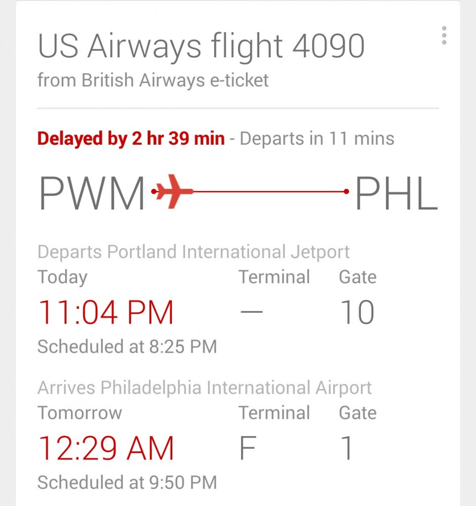 US Airways Flight 4090 Delayed