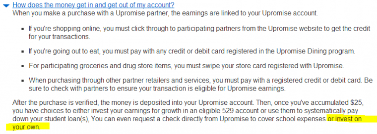 Checks can be requested from Upromise