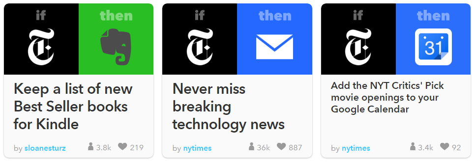 nytimes ifttt example