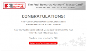 fuel rewards credit card approval