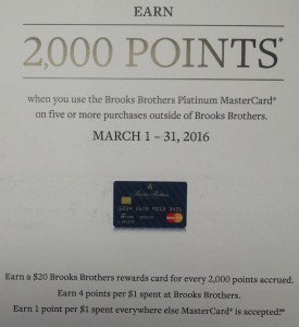 brooks brothers credit card 2000 points