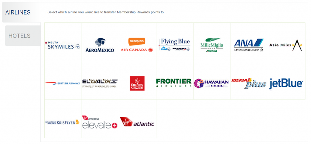 AMEX Airline Transfer Partners