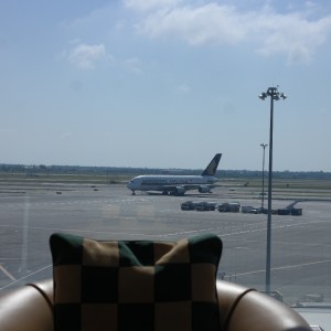 Planespotting from the Emirates Premium Lounge at JFK