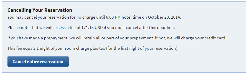 Marriott's current cancellation policy.