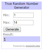Random.org Random Number Generator.