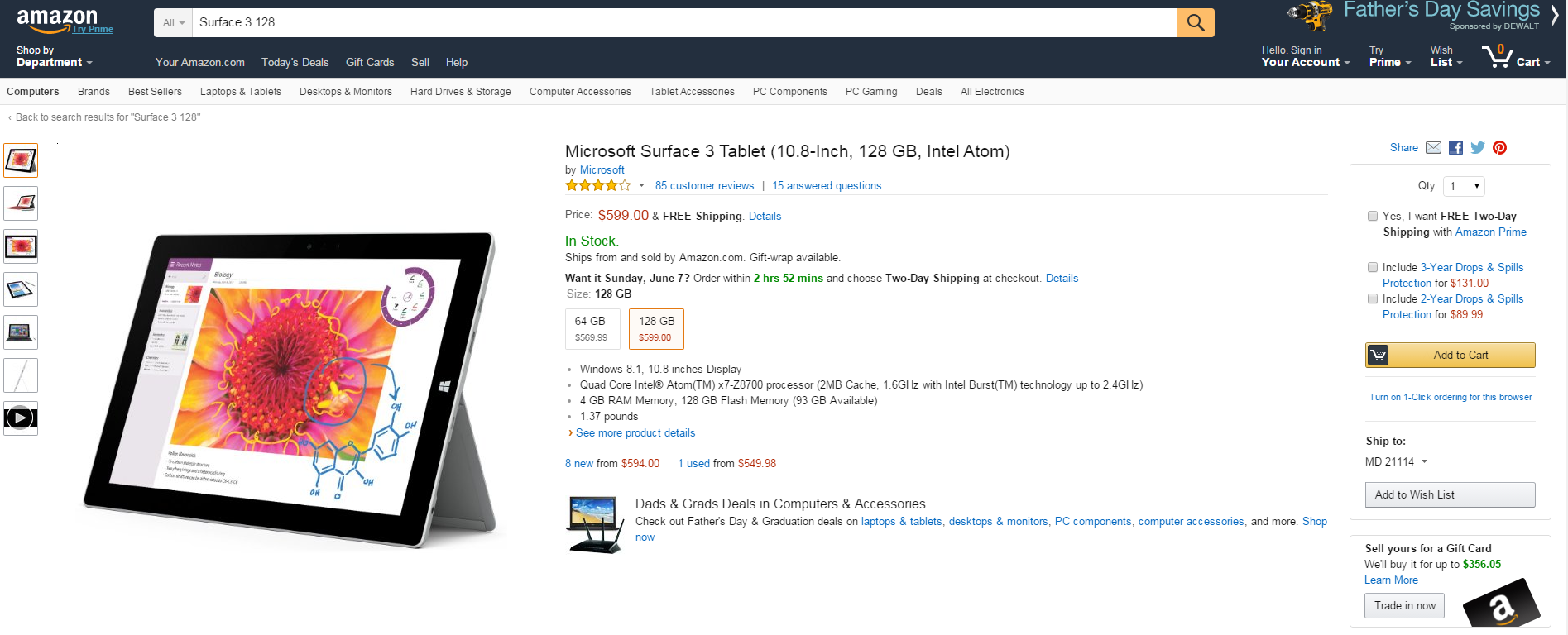 Surface 3-Amazon