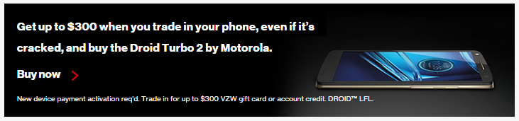 $300 credit when buy LG Droid Turbo