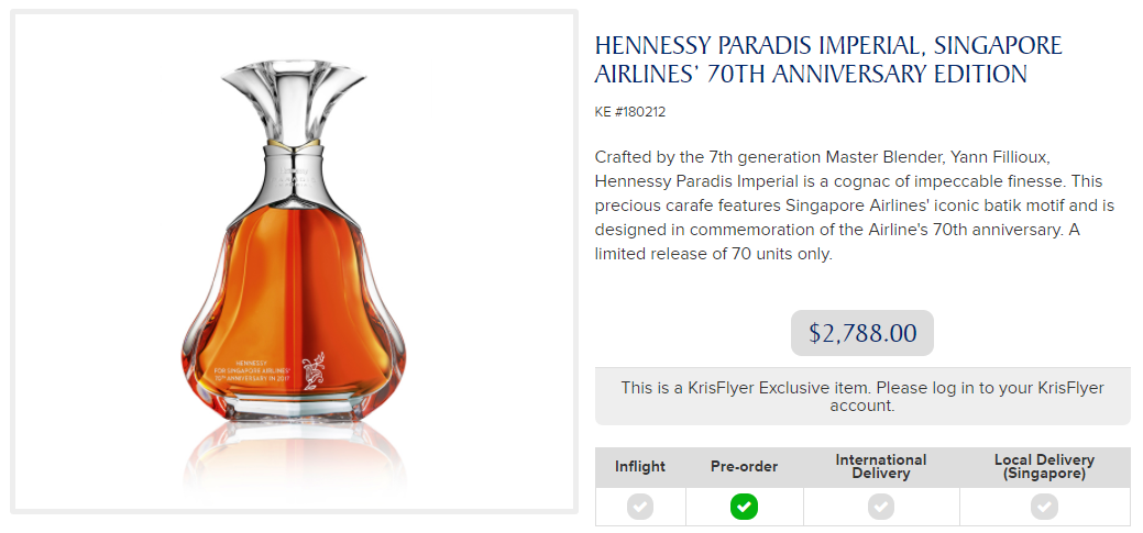 Singapore 70th Anniversary Hennessy Paradis Imperial