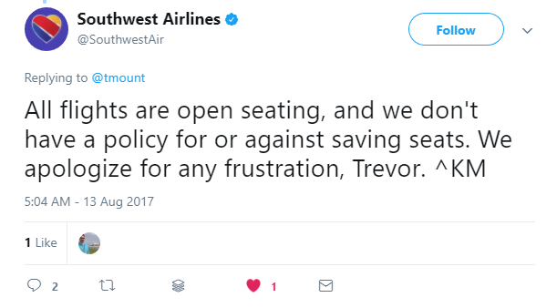 save a seat on southwest