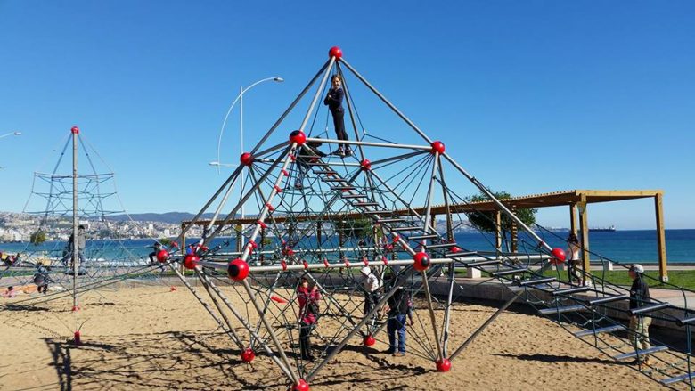 Long term family travel: Deal Girl on top of the heap, where she usually is. Vina del Mar, Chile July 2017