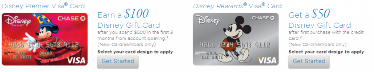 Disney Card options
