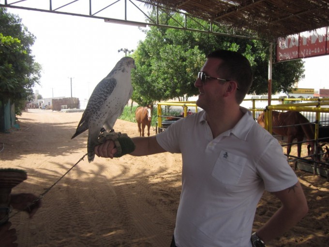 Posing with a Falcon