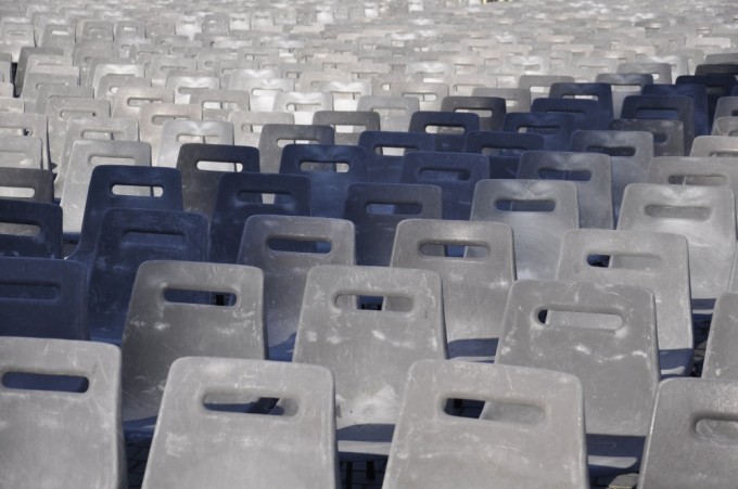 The thousands of chairs set up in St Peter's Square for mass