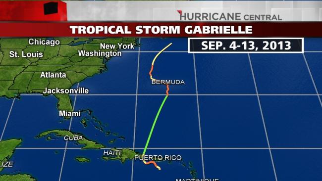 Storm's projected path- our cruise was September 8-15th